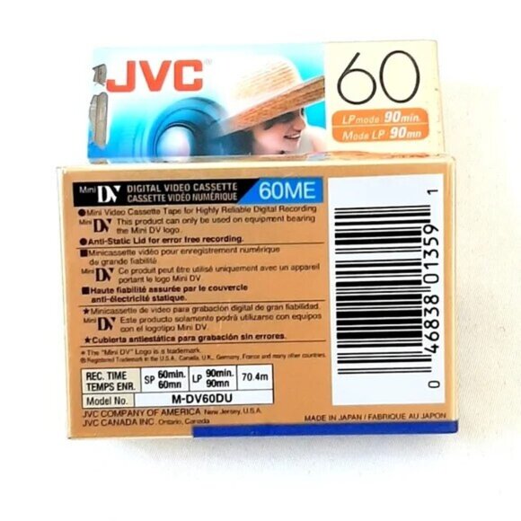 JVC DVC 60 LP MODE 90, MINI DV 60ME SEALED DISCONTINUED - Picture 2 of 3